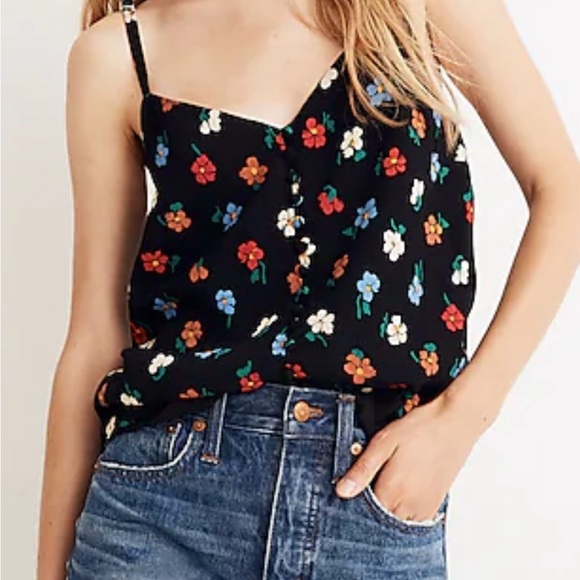 Madewell Button-Down Cami in Pressed Flowers - Picture 1 of 7